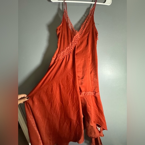 Altar'd State Red High Low Sundress with Slit - Picture 7 of 11